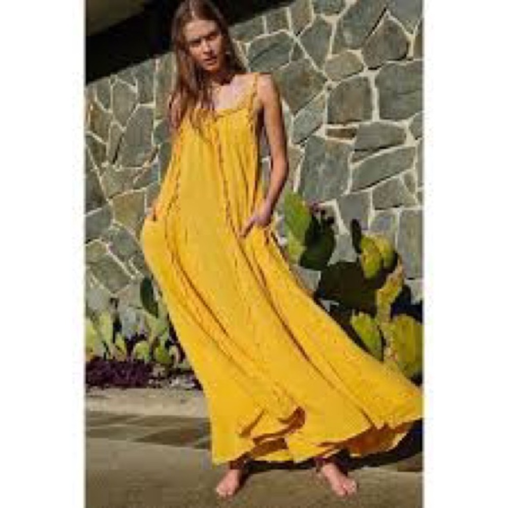 Free People Yellow Maxi Dress